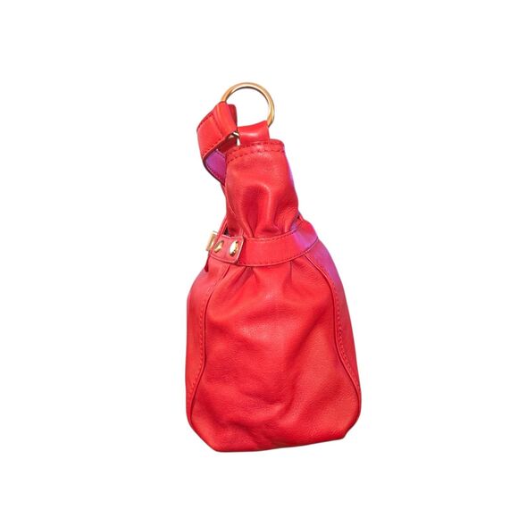 Michael Kors Chandler Collection Red Leather Turn Lock Shoulder Bag 13"X12"X5" - Picture 4 of 15